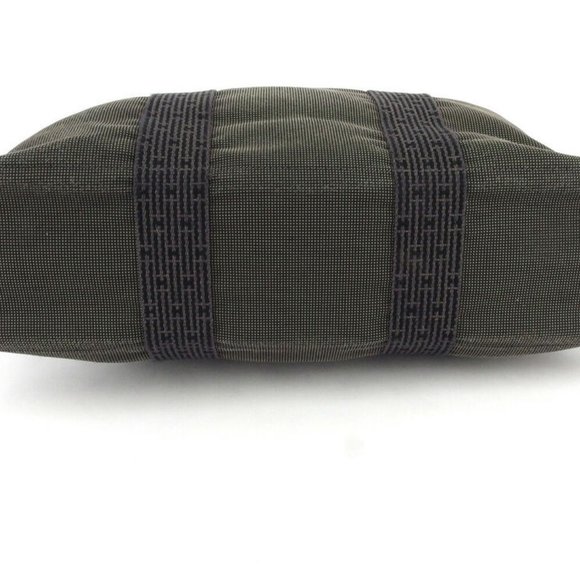 HERMES tote bag ale line gray gray canvas Auth used T18240 - Picture 5 of 9